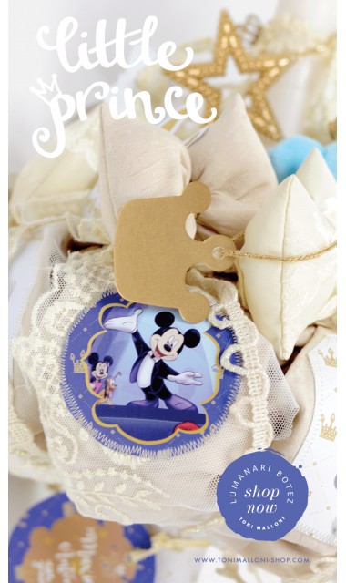 Lumanare de botez pentru baieti cu jucarie de plus Mickey Mouse, 65x4 cm, Royal blue  5